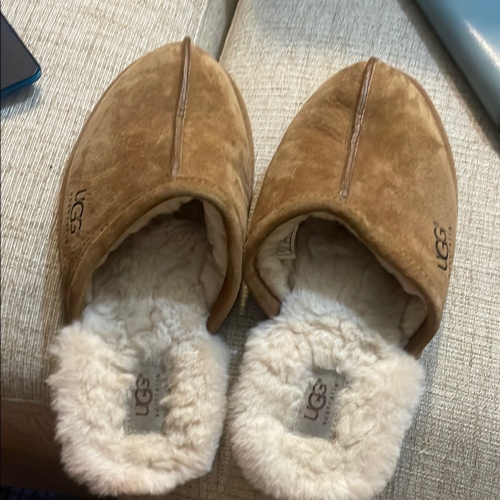 UGG Suede Slippers with Plush Lining
